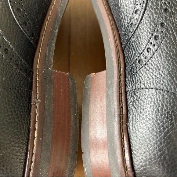 COLE HAAN Pebbled Black Leather C27088 Grand 0s Wingtip Loafer Shoes, Mens 12 - Picture 8 of 10
